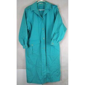 Vintage Cyclone Women's Beautiful Shade Of Blue Trench Coat Size 14